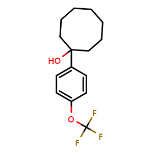 Chemical structure of 1-(4-(trifluoromethoxy)phenyl)cyclooctanol , CAS 2921873-19-8, AChemBlock AD296880