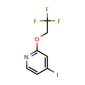 Chemical structure of 4-iodo-2-(2,2,2-trifluoroethoxy)pyridine , CAS 2089300-29-6, AChemBlock AD296890