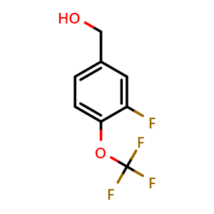 Chemical structure of (3-fluoro-4-(trifluoromethoxy)phenyl)methanol , CAS 886498-99-3, AChemBlock AD296892