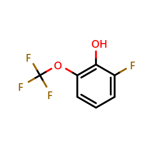 Chemical structure of 2-fluoro-6-(trifluoromethoxy)phenol , CAS 942618-24-8, AChemBlock AD296906