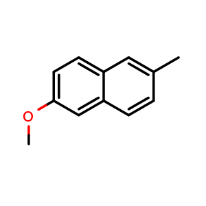 Chemical structure of 2-methoxy-6-methylnaphthalene , CAS 26386-94-7, AChemBlock AD296908