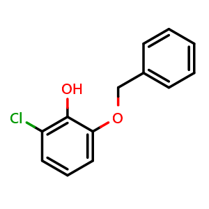 Chemical structure of 2-(benzyloxy)-6-chlorophenol , CAS 2921903-46-8, AChemBlock AD296910