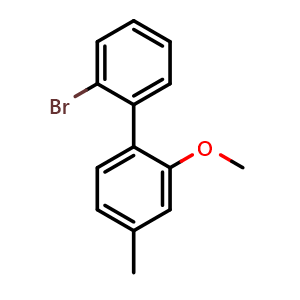 Chemical structure of 2'-bromo-2-methoxy-4-methyl-1,1'-biphenyl , CAS 2918957-63-6, AChemBlock AD296912