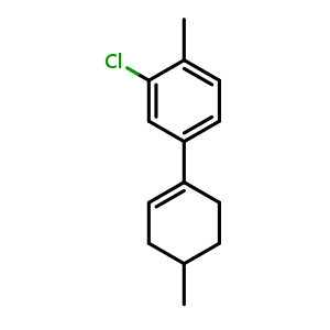 Chemical structure of 3'-chloro-4,4'-dimethyl-2,3,4,5-tetrahydro-1,1'-biphenyl , CAS 2969340-69-8, AChemBlock AD296914