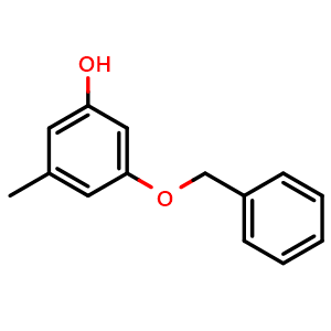 Chemical structure of 3-(benzyloxy)-5-methylphenol , CAS 36776-44-0, AChemBlock AD296919