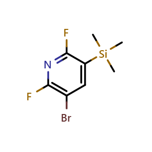 Chemical structure of (5-Bromo-2,6-difluoropyridin-3-yl)trimethylsilane , CAS 685517-83-3, AChemBlock AD296920