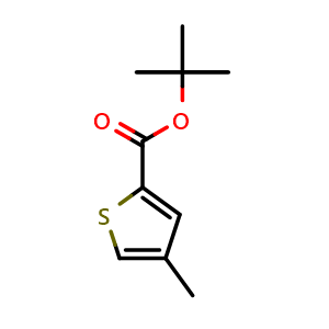 Chemical structure of tert-butyl 4-methylthiophene-2-carboxylate , CAS 910322-09-7, AChemBlock AD296927