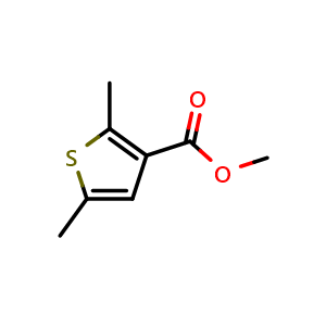 Chemical structure of MEthyl 2,5-dimethylthiophene-3-carboxylate , CAS 53562-48-4, AChemBlock AD296928