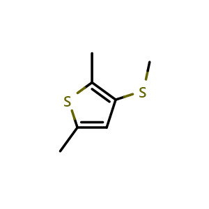 Chemical structure of 2,5-dimethyl-3-(methylthio)thiophene , CAS 63359-64-8, AChemBlock AD296930