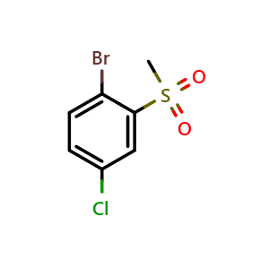 Chemical structure of 1-bromo-4-chloro-2-(methylsulfonyl)benzene , CAS 1037299-75-4, AChemBlock AD296941