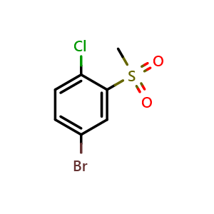 Chemical structure of 4-bromo-1-chloro-2-(methylsulfonyl)benzene , CAS 346729-65-5, AChemBlock AD296944