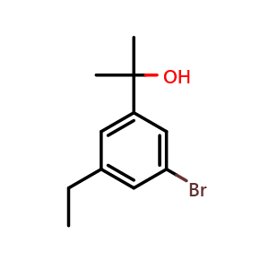 Chemical structure of 2-(3-bromo-5-ethylphenyl)propan-2-ol , CAS 1783555-42-9, AChemBlock AD296957