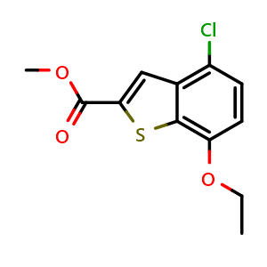 Chemical structure of methyl 4-chloro-7-ethoxybenzo[b]thiophene-2-carboxylate , CAS 2918955-93-6, AChemBlock AD296965