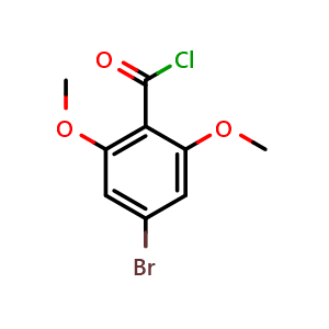 Chemical structure of 4-bromo-2,6-dimethoxybenzoyl chloride , CAS 2169184-33-0, AChemBlock AD296970