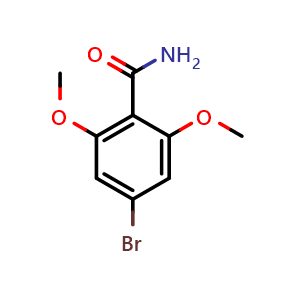 Chemical structure of 4-bromo-2,6-dimethoxybenzamide , CAS 1823322-40-2, AChemBlock AD296971