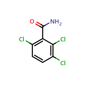 Chemical structure of 2,3,6-trichlorobenzamide , CAS 4551-77-3, AChemBlock AD296972