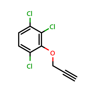 Chemical structure of 1,2,4-trichloro-3-(prop-2-yn-1-yloxy)benzene , CAS 15945-64-9, AChemBlock AD296974