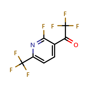 Chemical structure of 2,2,2-trifluoro-1-(2-fluoro-6-(trifluoromethyl)pyridin-3-yl)ethanone , CAS 2921898-34-0, AChemBlock AD296982