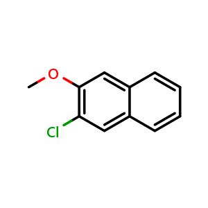 Chemical structure of 2-chloro-3-methoxynaphthalene , CAS 859776-19-5, AChemBlock AD296983