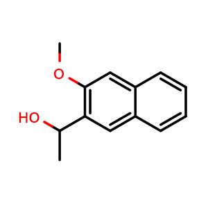 Chemical structure of 1-(3-methoxynaphthalen-2-yl)ethanol , CAS 1258266-05-5, AChemBlock AD296984