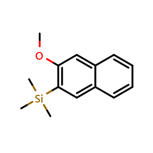 Chemical structure of (3-methoxynaphthalen-2-yl)trimethylsilane , CAS 18410-61-2, AChemBlock AD296985