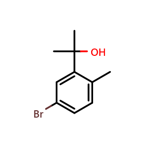 Chemical structure of 2-(5-bromo-2-methylphenyl)propan-2-ol , CAS 1262035-46-0, AChemBlock AD296989