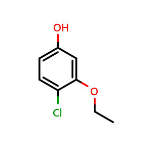 Chemical structure of 4-chloro-3-ethoxyphenol , CAS 685535-21-1, AChemBlock AD296990
