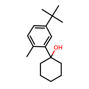 Chemical structure of 1-(5-(tert-butyl)-2-methylphenyl)cyclohexanol , CAS 2921842-10-4, AChemBlock AD296996