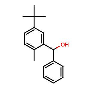 Chemical structure of (5-(tert-butyl)-2-methylphenyl)(phenyl)methanol , CAS 2921711-08-0, AChemBlock AD296997