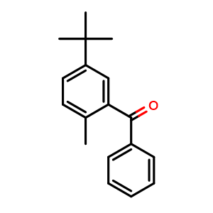 Chemical structure of (5-(tert-butyl)-2-methylphenyl)(phenyl)methanone , CAS 42549-03-1, AChemBlock AD296998