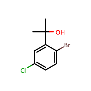 Chemical structure of 2-(2-bromo-5-chlorophenyl)propan-2-ol , CAS 1784972-81-1, AChemBlock AD297007