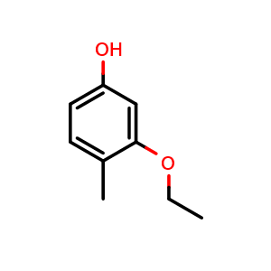 Chemical structure of 3-ethoxy-4-methylphenol , CAS 676224-74-1, AChemBlock AD297013