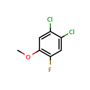 Chemical structure of 1,2-dichloro-4-fluoro-5-methoxybenzene , CAS 1806354-97-1, AChemBlock AD297018