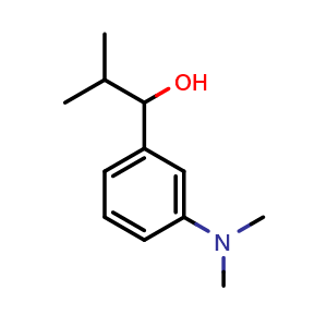Chemical structure of 1-(3-(dimethylamino)phenyl)-2-methylpropan-1-ol , CAS 1512981-00-8, AChemBlock AD297021