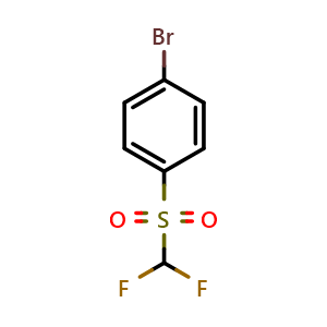 Chemical structure of 1-bromo-4-((difluoromethyl)sulfonyl)benzene , CAS 51679-57-3, AChemBlock AD297033