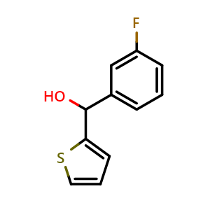 Chemical structure of (3-fluorophenyl)(thiophen-2-yl)methanol , CAS 860016-99-5, AChemBlock AD297035