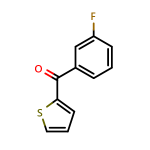 Chemical structure of (3-fluorophenyl)(thiophen-2-yl)methanone , CAS 860016-96-2, AChemBlock AD297036