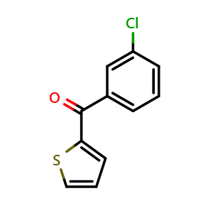 Chemical structure of (3-chlorophenyl)(thiophen-2-yl)methanone , CAS 56824-65-8, AChemBlock AD297037