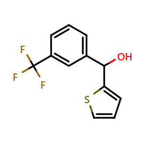 Chemical structure of thiophen-2-yl(3-(trifluoromethyl)phenyl)methanol , CAS 1081314-20-6, AChemBlock AD297038
