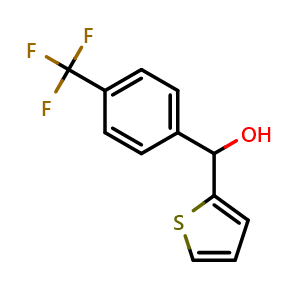 Chemical structure of thiophen-2-yl(4-(trifluoromethyl)phenyl)methanol , CAS 1285389-87-8, AChemBlock AD297041