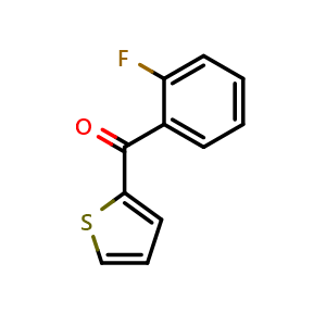 Chemical structure of (2-fluorophenyl)(thiophen-2-yl)methanone , CAS 6933-30-8, AChemBlock AD297043