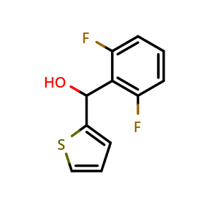Chemical structure of (2,6-difluorophenyl)(thiophen-2-yl)methanol , CAS 1249018-33-4, AChemBlock AD297047