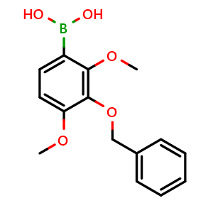 Chemical structure of (3-(benzyloxy)-2,4-dimethoxyphenyl)boronic acid , CAS 1510682-74-2, AChemBlock AD297057