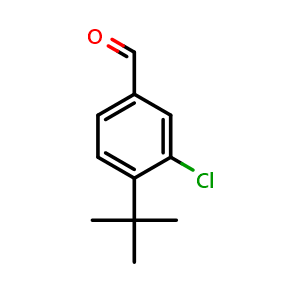 Chemical structure of 4-(tert-butyl)-3-chlorobenzaldehyde , CAS 40891-51-8, AChemBlock AD297060