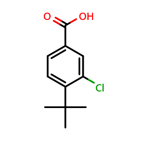 Chemical structure of 4-(tert-butyl)-3-chlorobenzoic acid , CAS 1515-20-4, AChemBlock AD297061