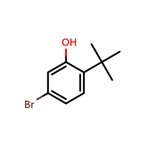 Chemical structure of 5-bromo-2-(tert-butyl)phenol , CAS 30715-50-5, AChemBlock AD297062