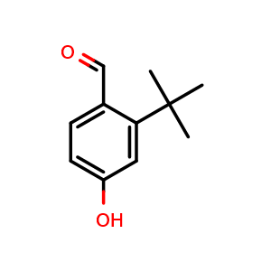 Chemical structure of 2-(tert-butyl)-4-hydroxybenzaldehyde , CAS 84694-00-8, AChemBlock AD297068