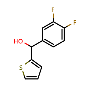 Chemical structure of (3,4-difluorophenyl)(thiophen-2-yl)methanol , CAS 1251228-66-6, AChemBlock AD297076
