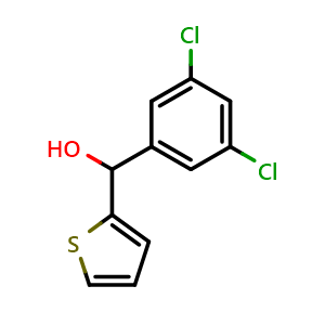 Chemical structure of (3,5-dichlorophenyl)(thiophen-2-yl)methanol , CAS 1250544-03-6, AChemBlock AD297077