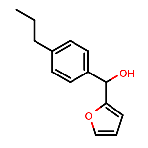 Chemical structure of furan-2-yl(4-propylphenyl)methanol , CAS 1249280-45-2, AChemBlock AD297079